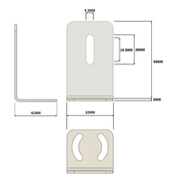 66-205-1 MODULAR SOLUTIONS BRACKET<BRE>REFLECTOR HOLDER FOR SENSORS W/ HARDWARE